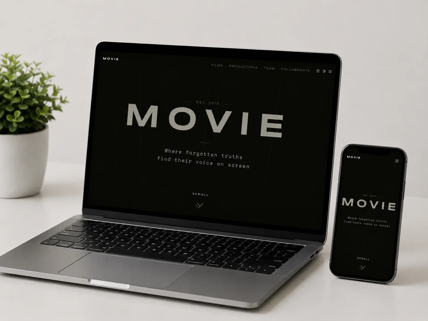 Landing page для кінофільму та кінопроєкту — Twin Site Creator